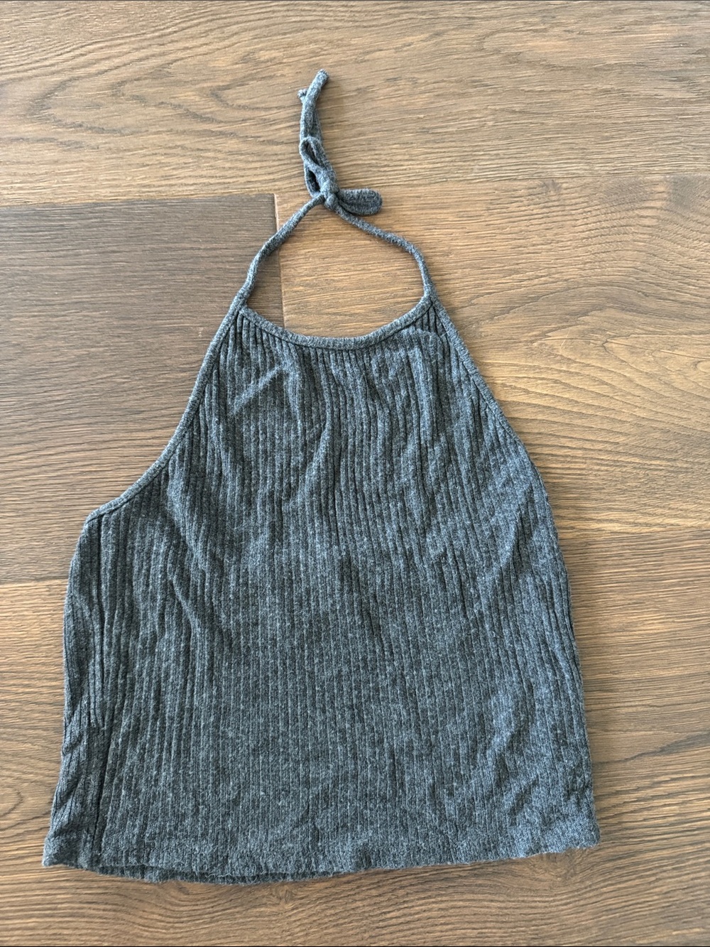 Brandy Melville Ribbed Halter Camisole - Charcoal